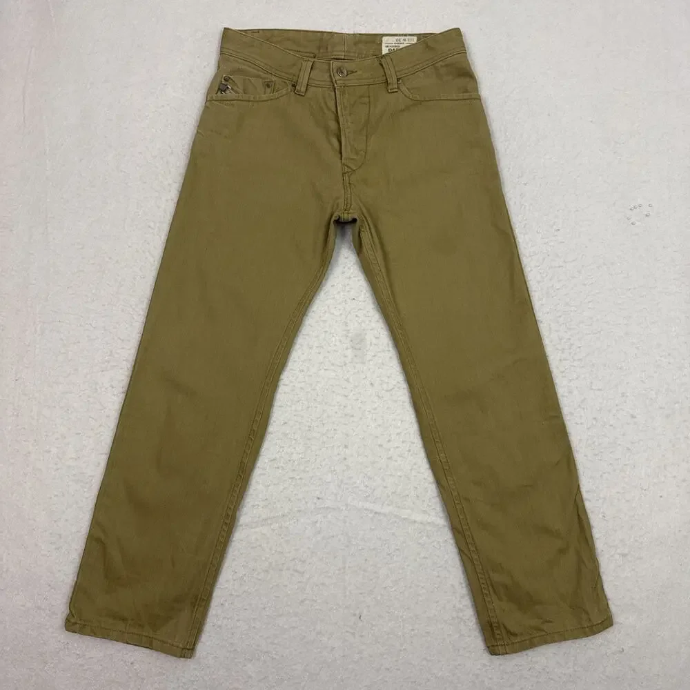 Diesel Darron Jeans Mens 30 Brown Slim Tapered Cropped Hemmed Denim